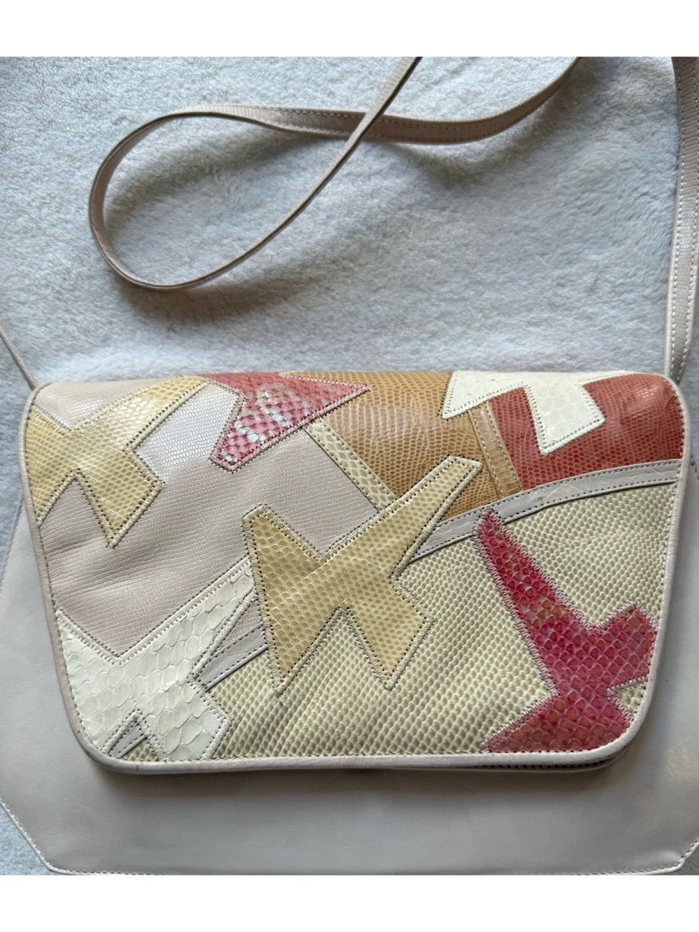 Sharif Multicolor Leather Patchwork Crossbody Vintage